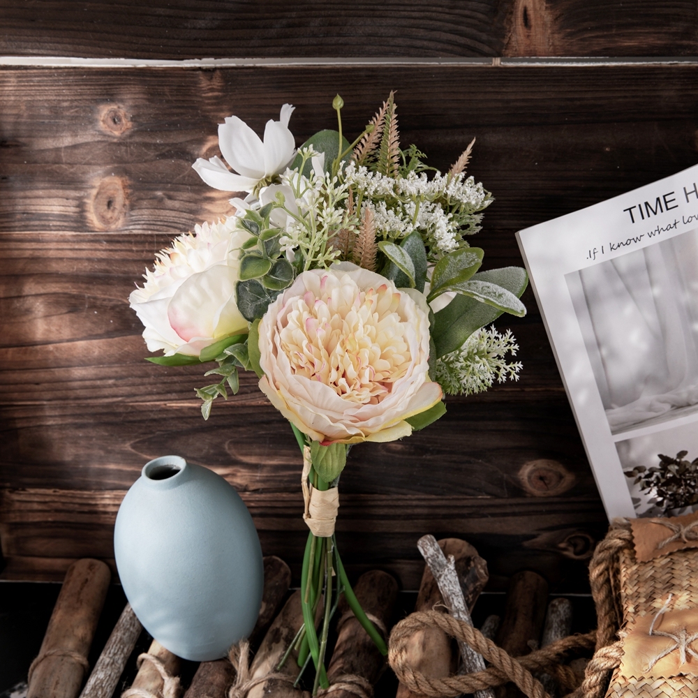 CF01176 Artificial Peony Chrysanthemum Bouquet New Design Silk Flowers Festive Decorations