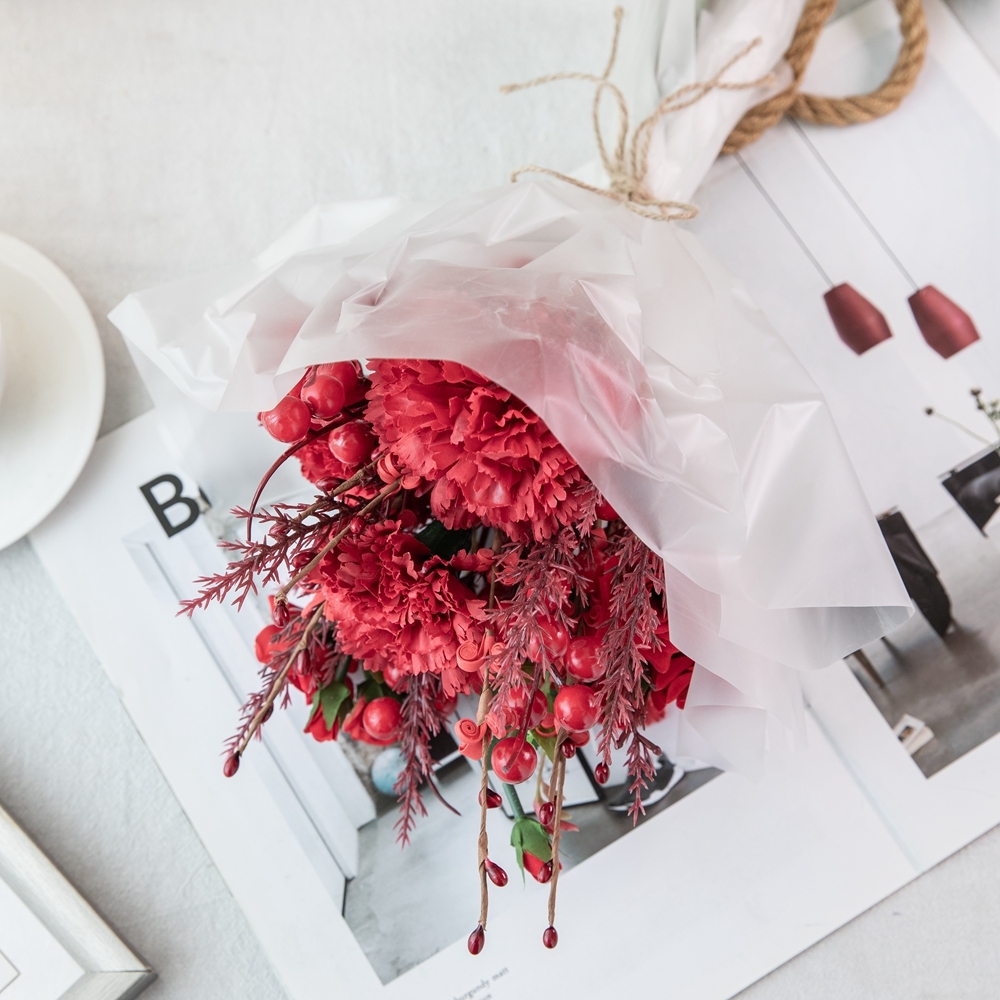 CF01172 Artificial Carnation Rose Bouquet New Design Decorative Flowers and Plants