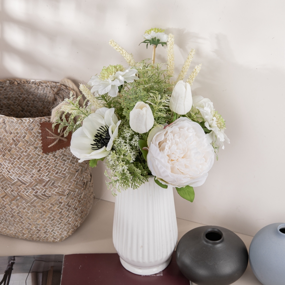 CF01186 Artificial Peony Camellia Windmill Tulip Bouquet New Design Valentine's Day gift Bridal Bouquet