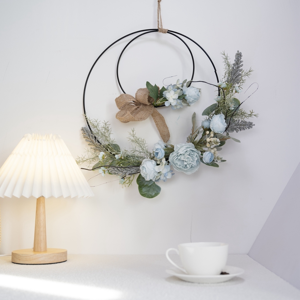 CF01075 Artificial Lotus Double Wreath New Design Popular Flower Wall Backdrop Festive Decorations