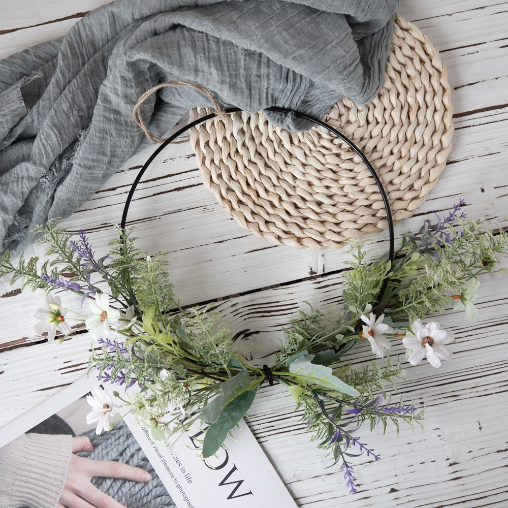 CF01119 Realistic Artificial Small Chrysanthemum Wreath Plastic vanilla Accessories For Bridal Bouquet