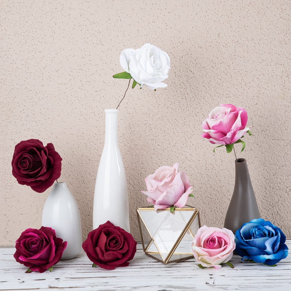 MW03338 High Quality Artificial Flower Head Height 5.5cm Rose Head For Mother's Day gift