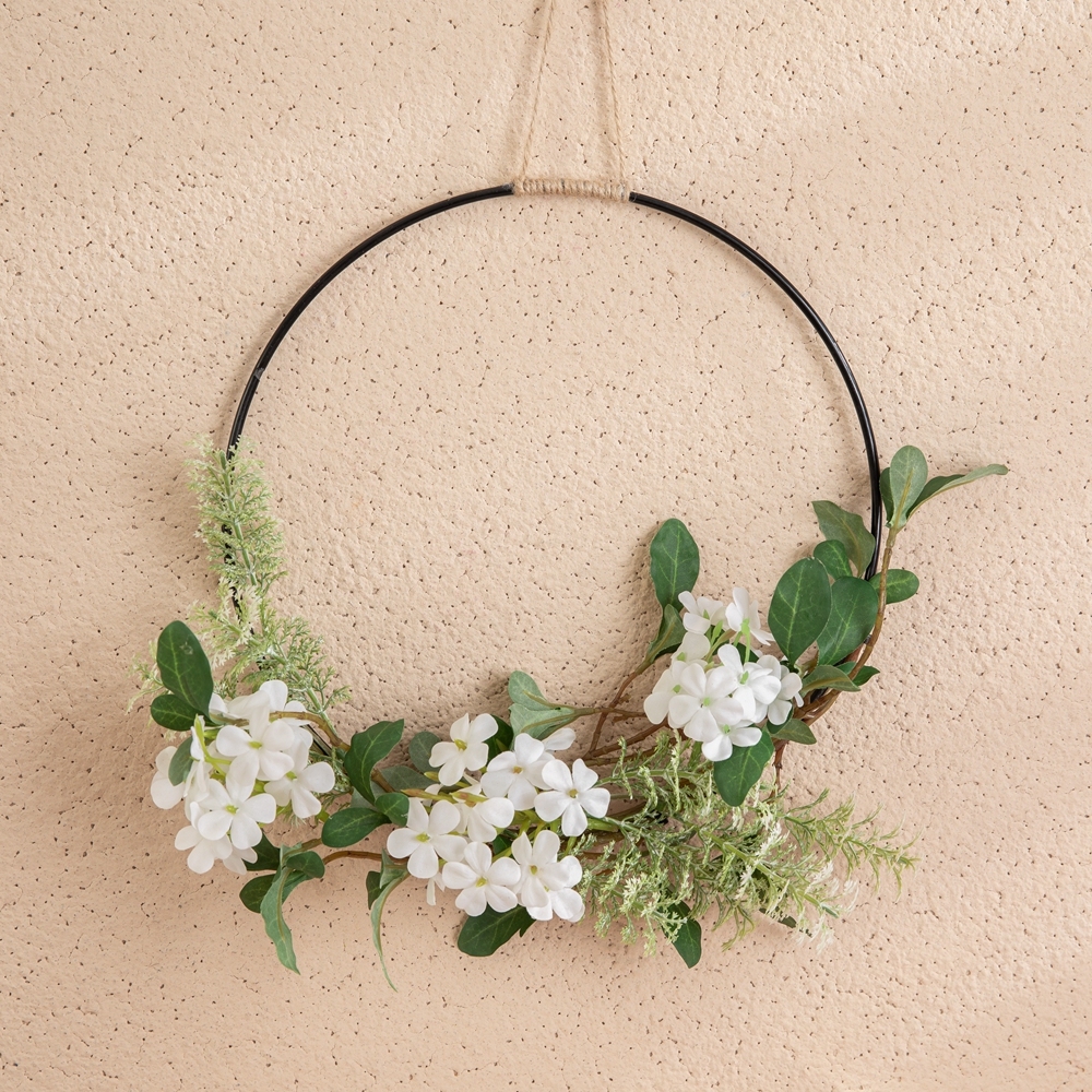 CF01240 Artificial snow cherry blossom artemisia grass half garland wall hanging for Wedding Decoration Background