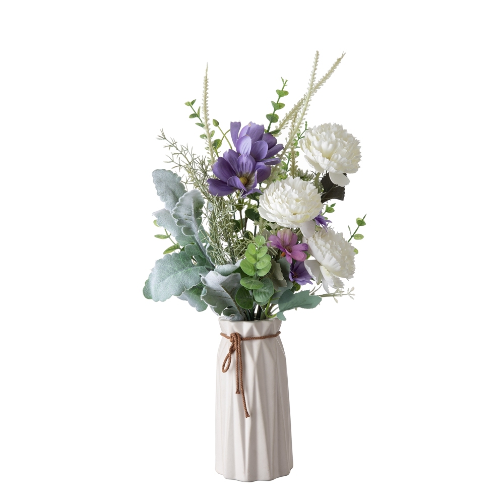 CF01241 Artificial Flower Lotus Wild Chrysanthemum White Purple Bouquet for Home Party Wedding Decoration