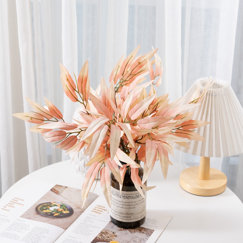 YC1053 Popular Artificial Rose Eucalyptus Flower Bouquets Artificial Silk Plastic For Mother's Day gift