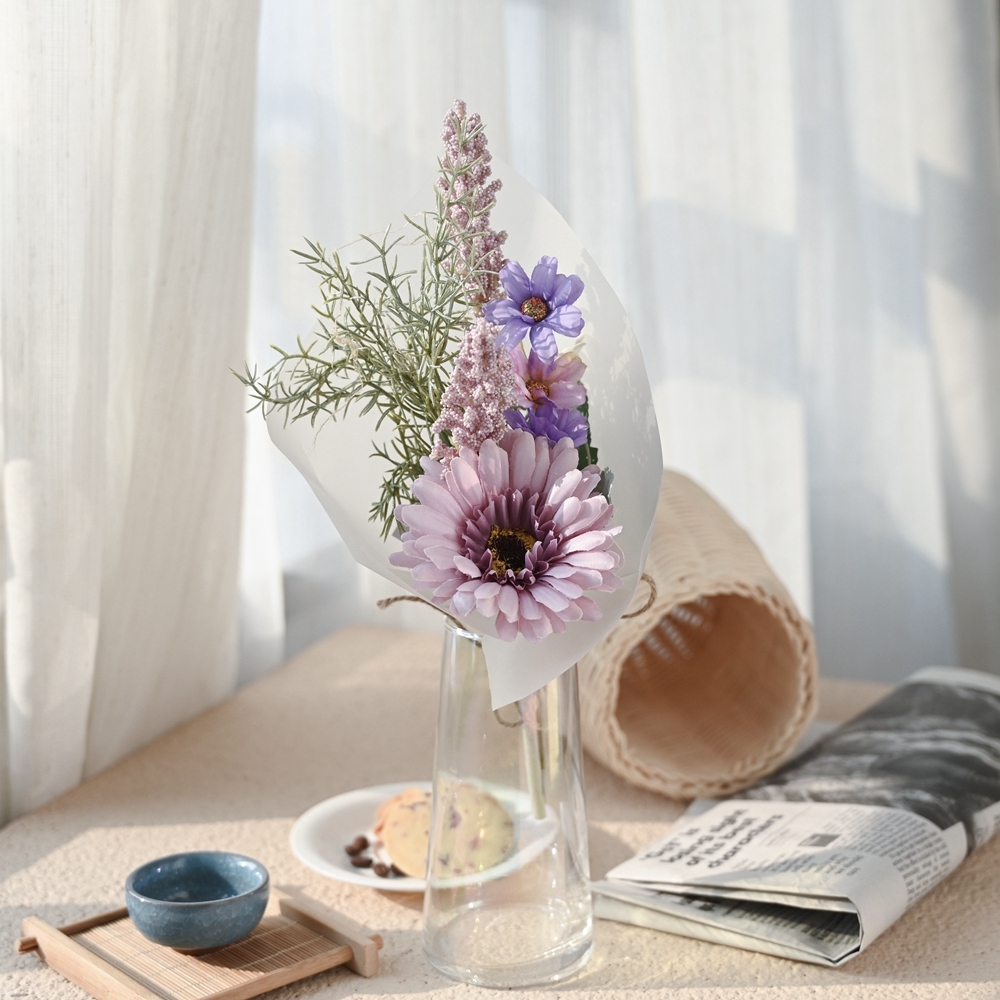 CF01097 artificial Artificial Gerbera Handle Bunch Bridal Hand Bouquet Wedding Party Home Hotel Decoration