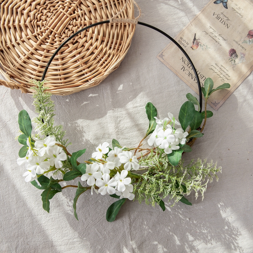 CF01240 Artificial snow cherry blossom artemisia grass half garland wall hanging for Wedding Decoration Background
