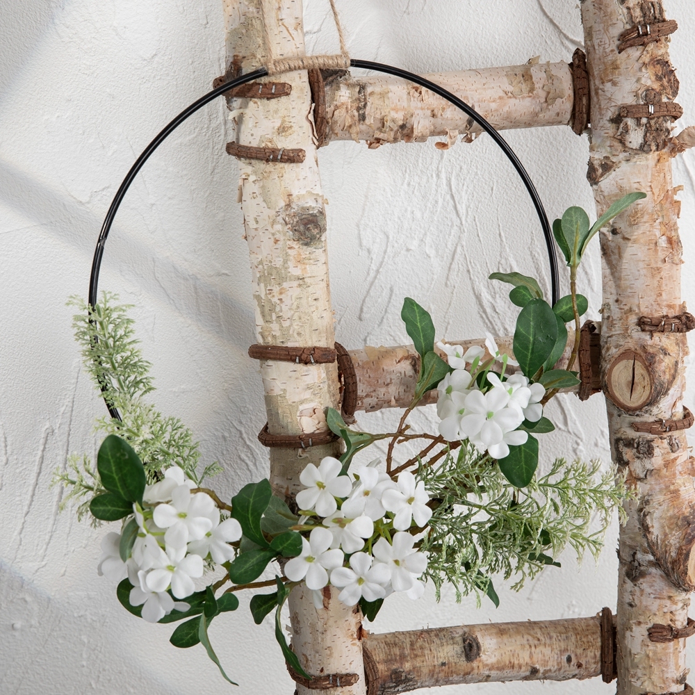 CF01240 Artificial snow cherry blossom artemisia grass half garland wall hanging for Wedding Decoration Background