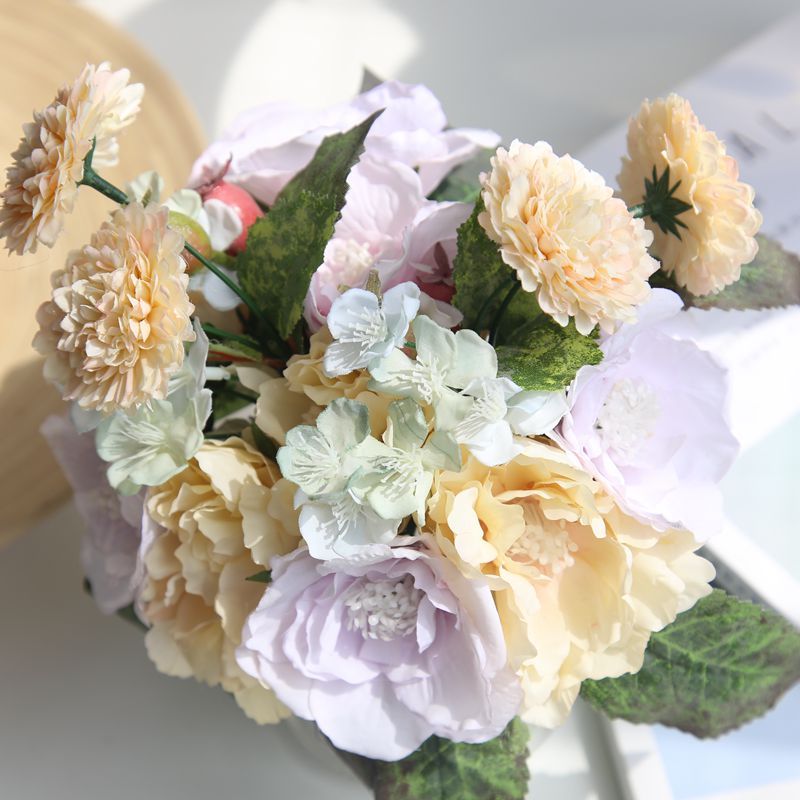 DY1-806A Hot Sale Artificial Flower Bouquet Artifical Silk Rose For Decorative Flowers and Plants