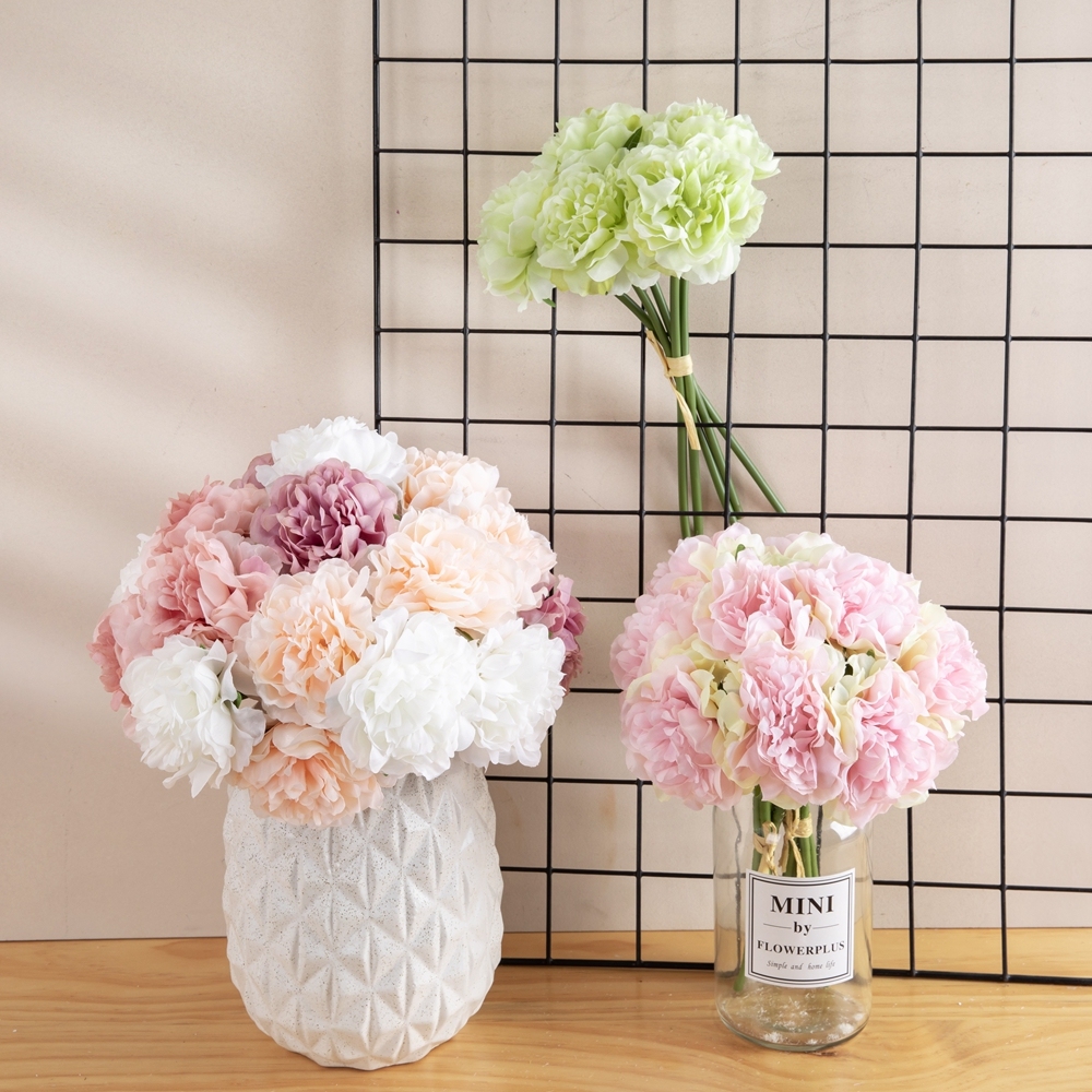 GF14921B High Quality Silk Cloth Artificial Real Touch peony Flowers For Wedding Bouquet Outdoor Artificial Flower peony