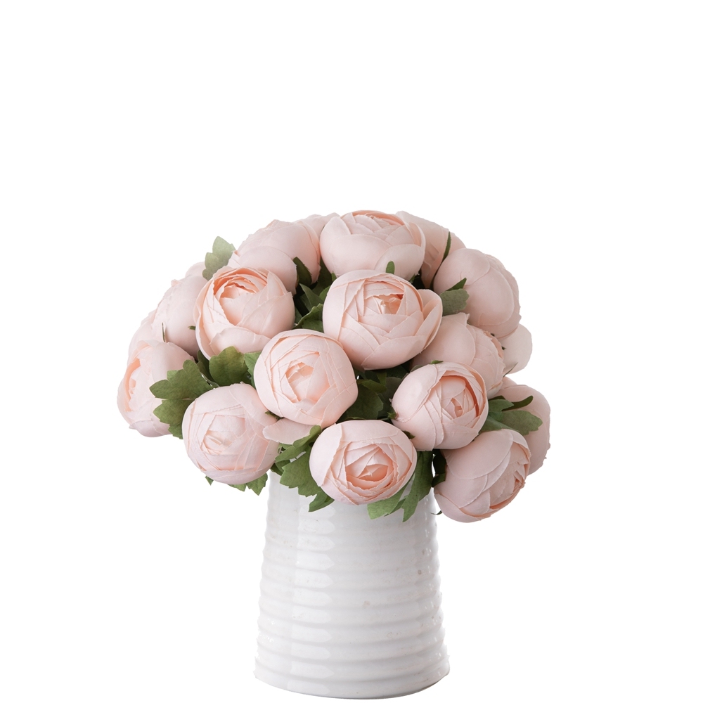 GF16396 New Design Artificial Flower Bouquet silk Ranunculus Polychromatic Flower Bouquet For Wedding Supplies