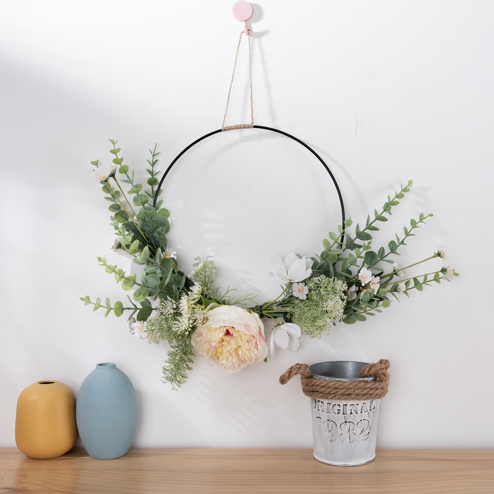 CF01178 Artificial Peony Half Wreath Wall Hanging New Design Flower Wall Backdrop