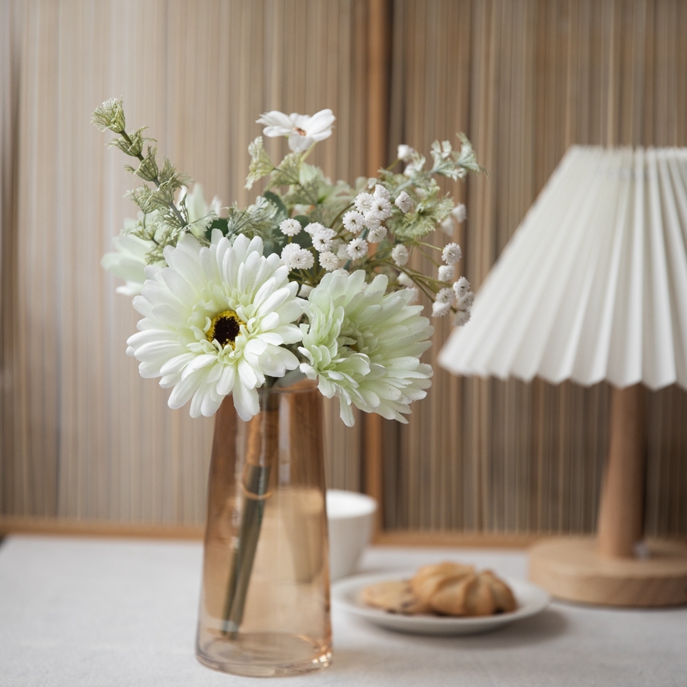 CF01105 Artificial Flower Bouquet Gerbera Wild Chrysanthemum Gypsophila New Design Flower Wall Backdrop