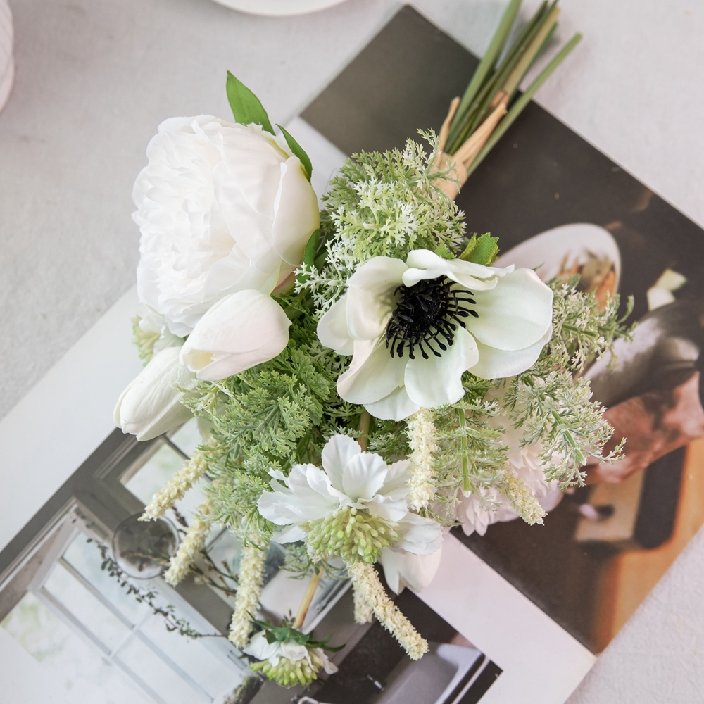 CF01186 Artificial Peony Camellia Windmill Tulip Bouquet New Design Valentine's Day gift Bridal Bouquet