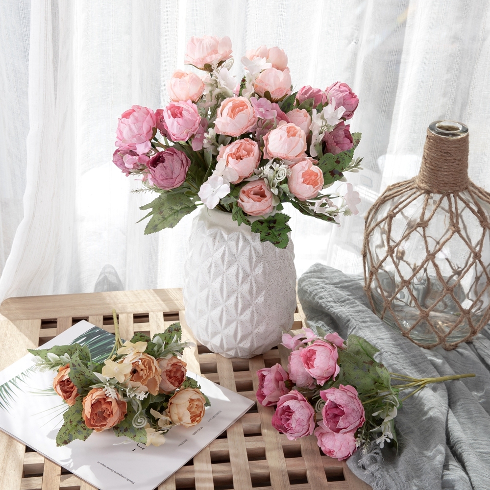 MW55503 High Quality Artificial Flower Bouquet Artifical Silk Peony For Mother's Day gift