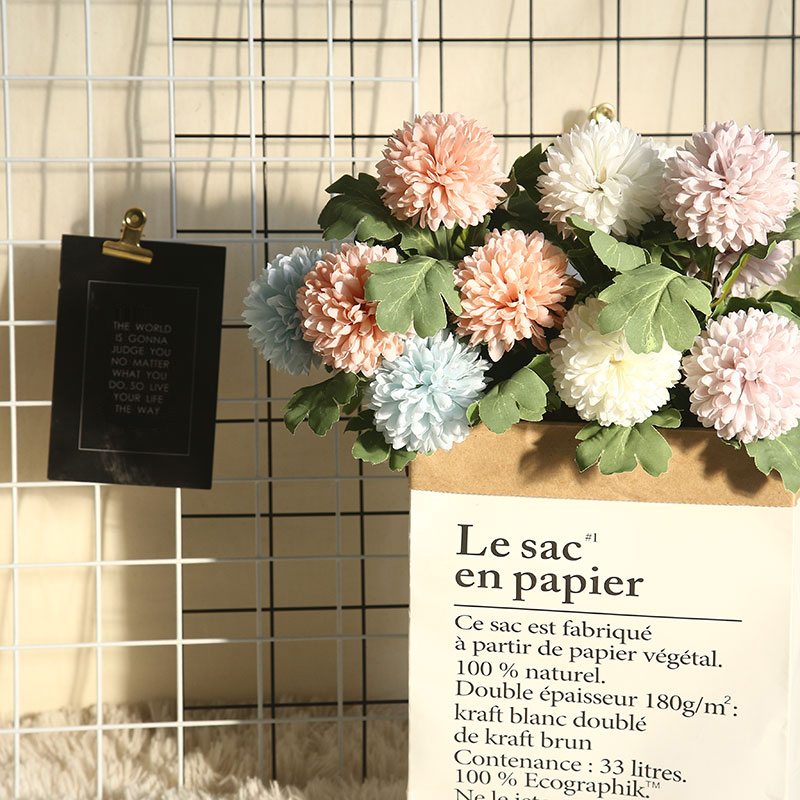 DY1-1087 High Quality Artificial Flowers White Silk Dandelion Puff Flower BAll Spray For Christmas Picks