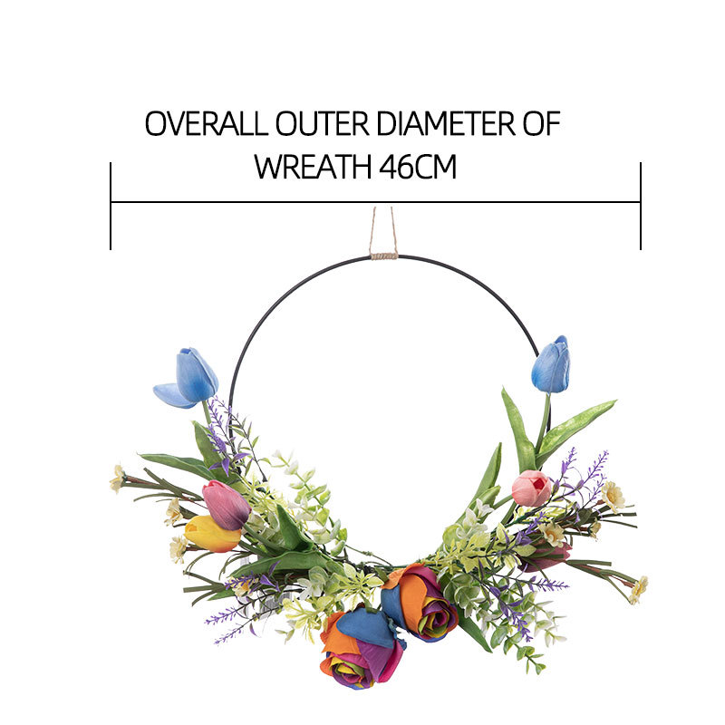 CF01196 Artificial Colorful Rose Tulip Half Wreath Wall Hanging New Design Flower Wall Backdrop