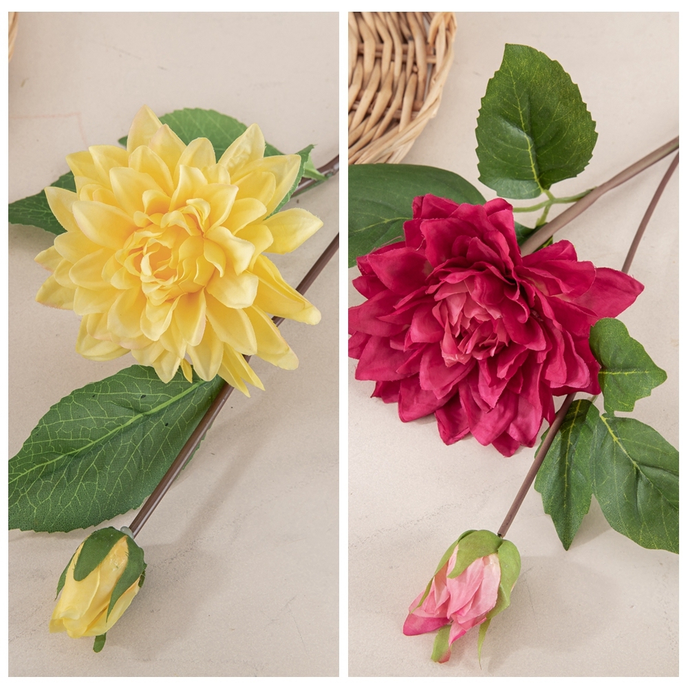 MW40356 Hot Selling Artificial Flower Silk Flower Stems Artificial Dahlia Flowers For Wedding Decoration