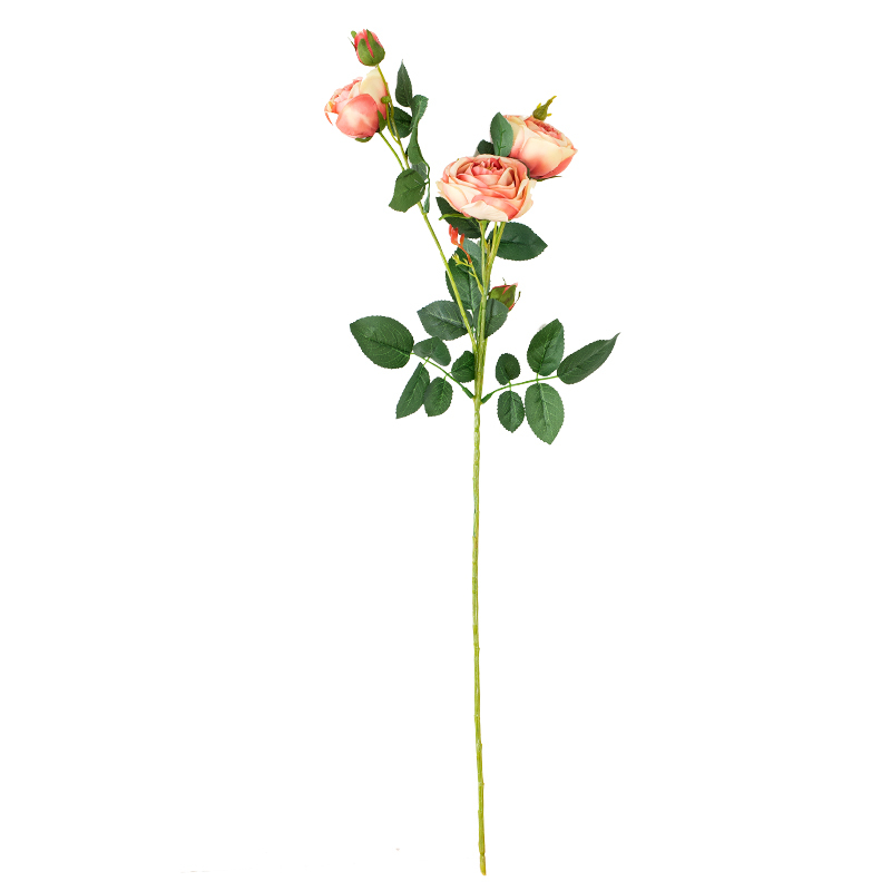 DY1-3249 New Design Artificial Flower 3 Branches Red Single Stem Rose For Wedding Supplies