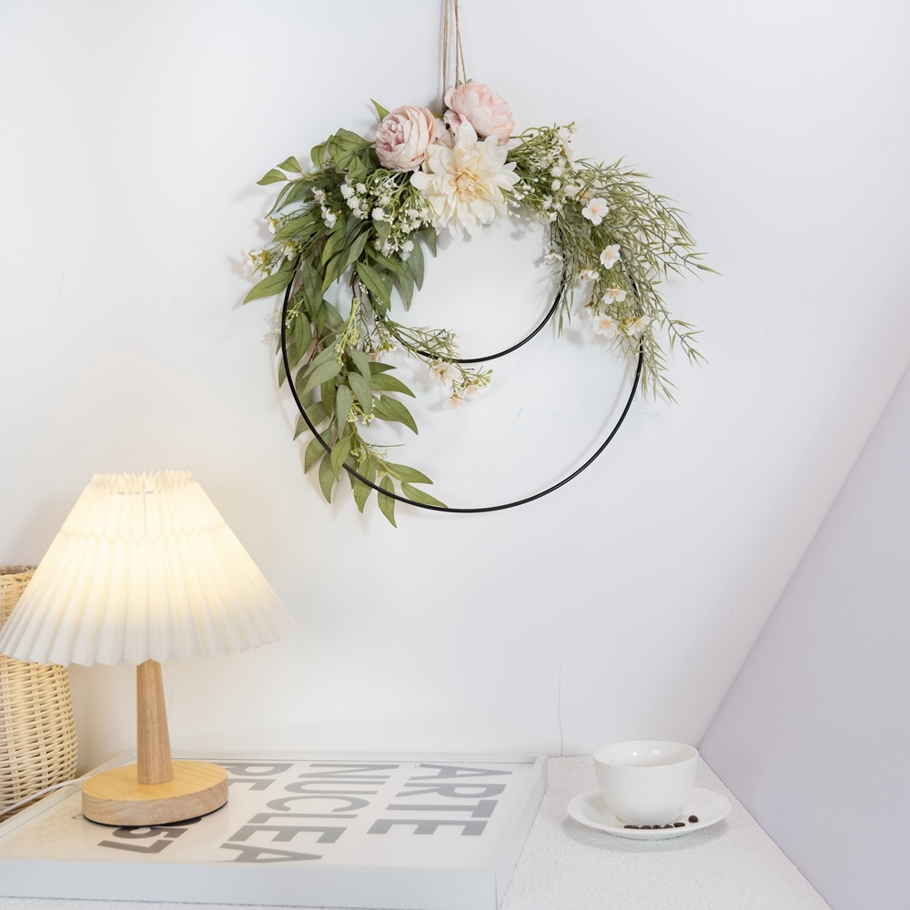 CF01065 Artificial Dahlia Rose Double Wreath New Design Flower Wall Backdrop Party Decoration
