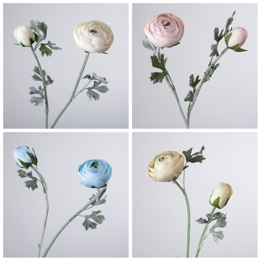 New Flower Ranunculus weeding Silk Artificial for table decoration GF15636