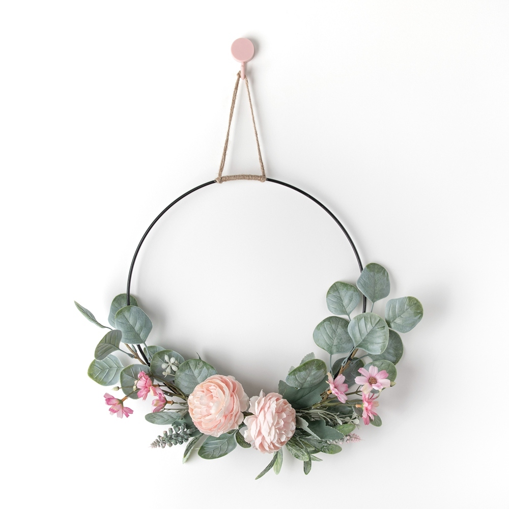 CF01011 Artificial Flower wreath Tea Rose Eucalyptus Hot Selling Wedding Decoration