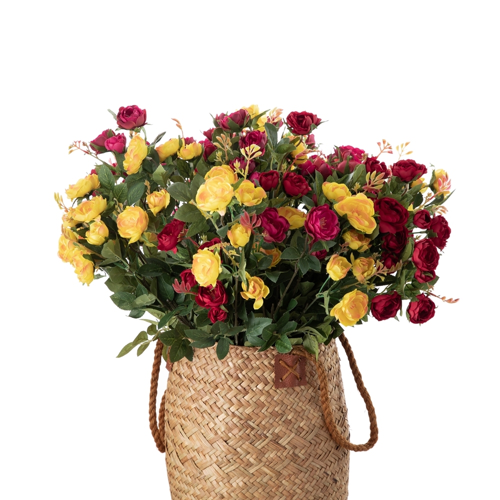 DY1-1942 Popular Professional silk Artificial Flower Cream Single Stem Rose flower For Decorative Flower