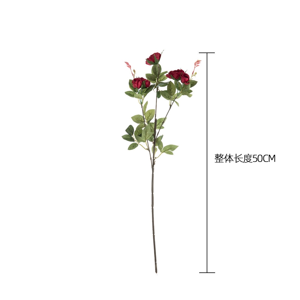 DY1-1942 Popular Professional silk Artificial Flower Cream Single Stem Rose flower For Decorative Flower