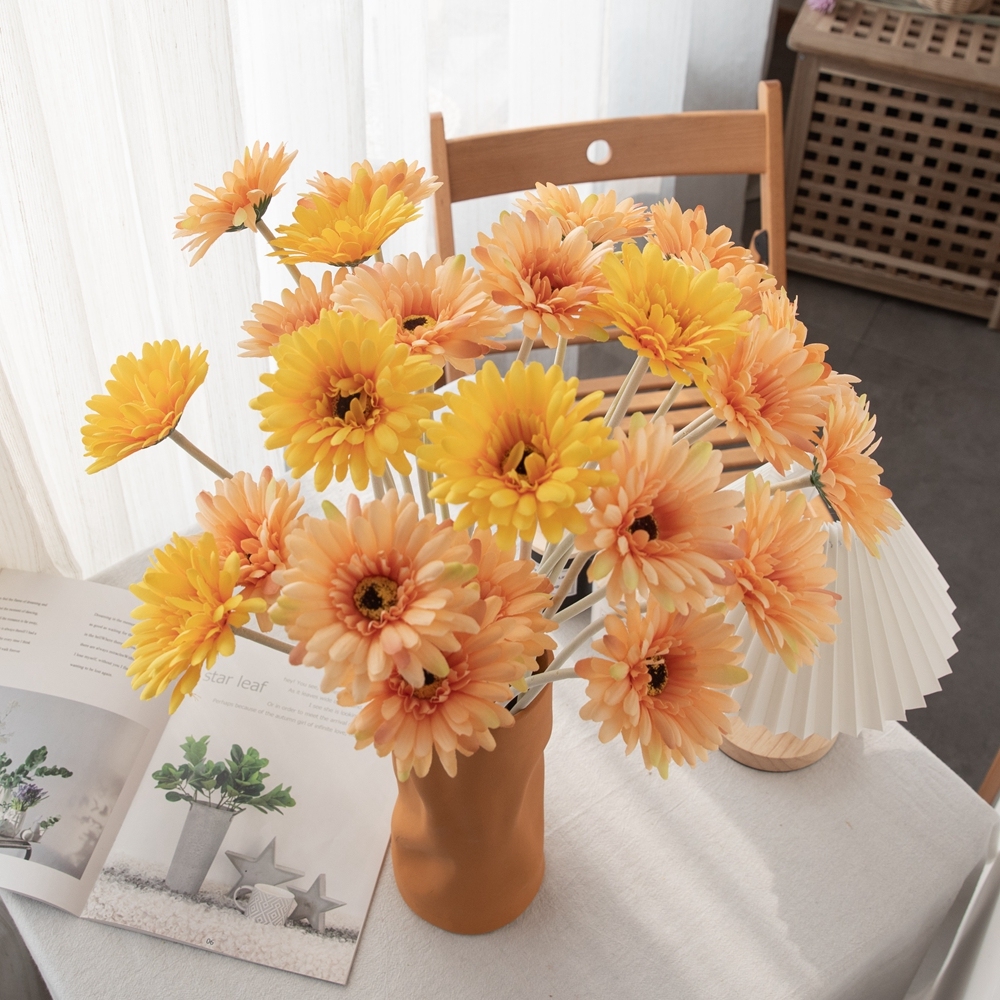 GF10004 silk Polychromatic fall Gerbera artificial flower for home decoration