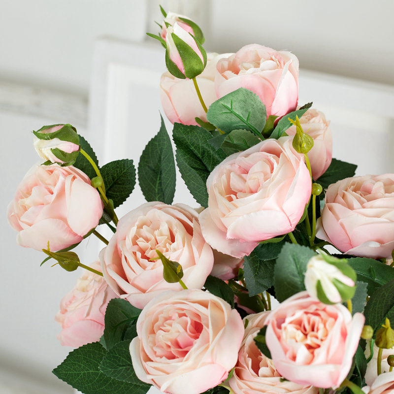 DY1-3249 New Design Artificial Flower 3 Branches Red Single Stem Rose For Wedding Supplies