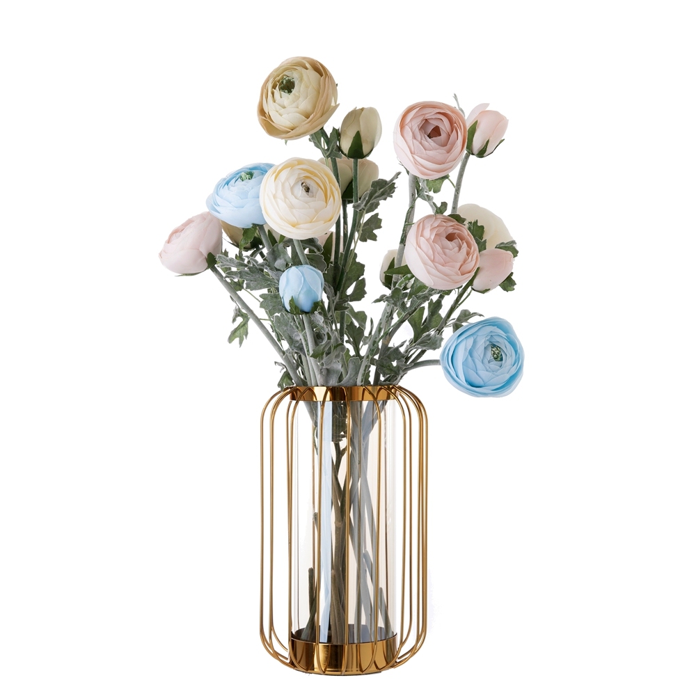 New Flower Ranunculus weeding Silk Artificial for table decoration GF15636
