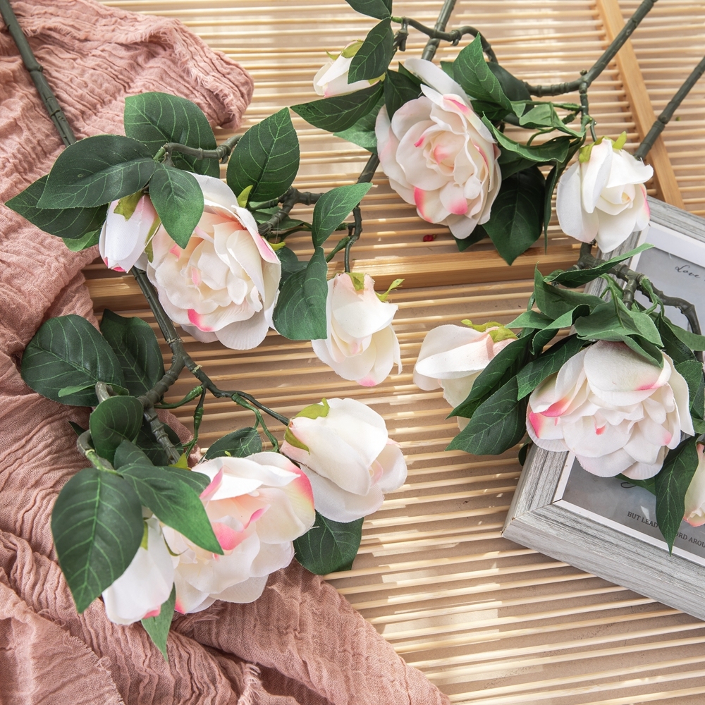 GF15265A Wholesale Artificial Flower Artificial Silk Cream Cape Jasmine For Christmas Picks
