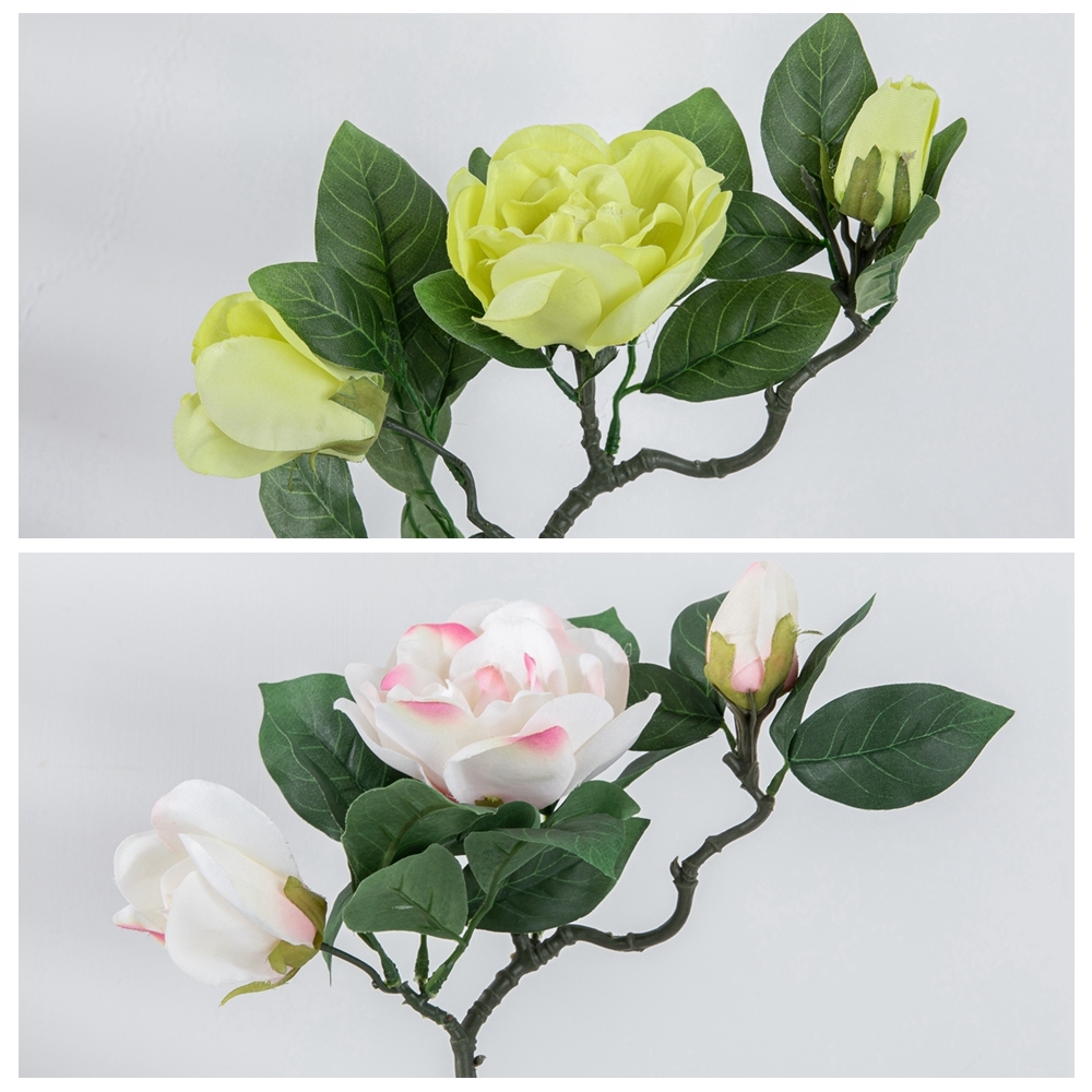 GF15265A Wholesale Artificial Flower Artificial Silk Cream Cape Jasmine For Christmas Picks