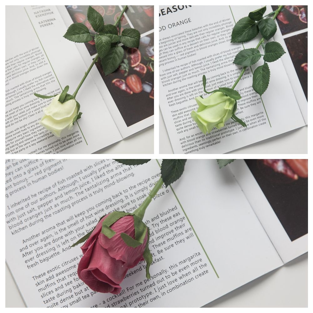 MW01504 Hot Sale Artificial Flower PU Material Rose Stem H: 43 centimeter For Decorative Flowers and Plants