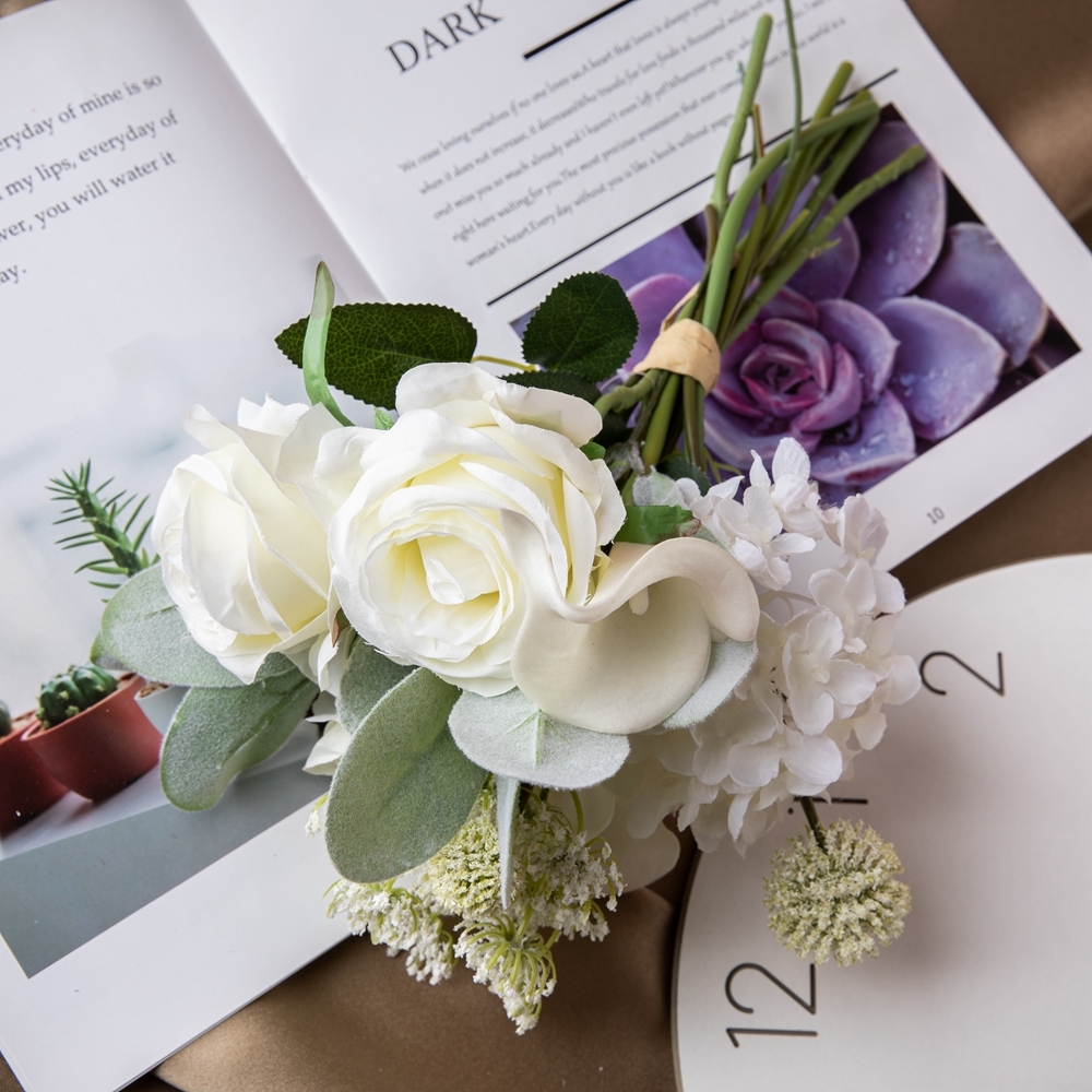 CF01200 Artificial Rose Calla Lily Hydrangea Thorn Ball Bouquet New Design Valentine's Day gift