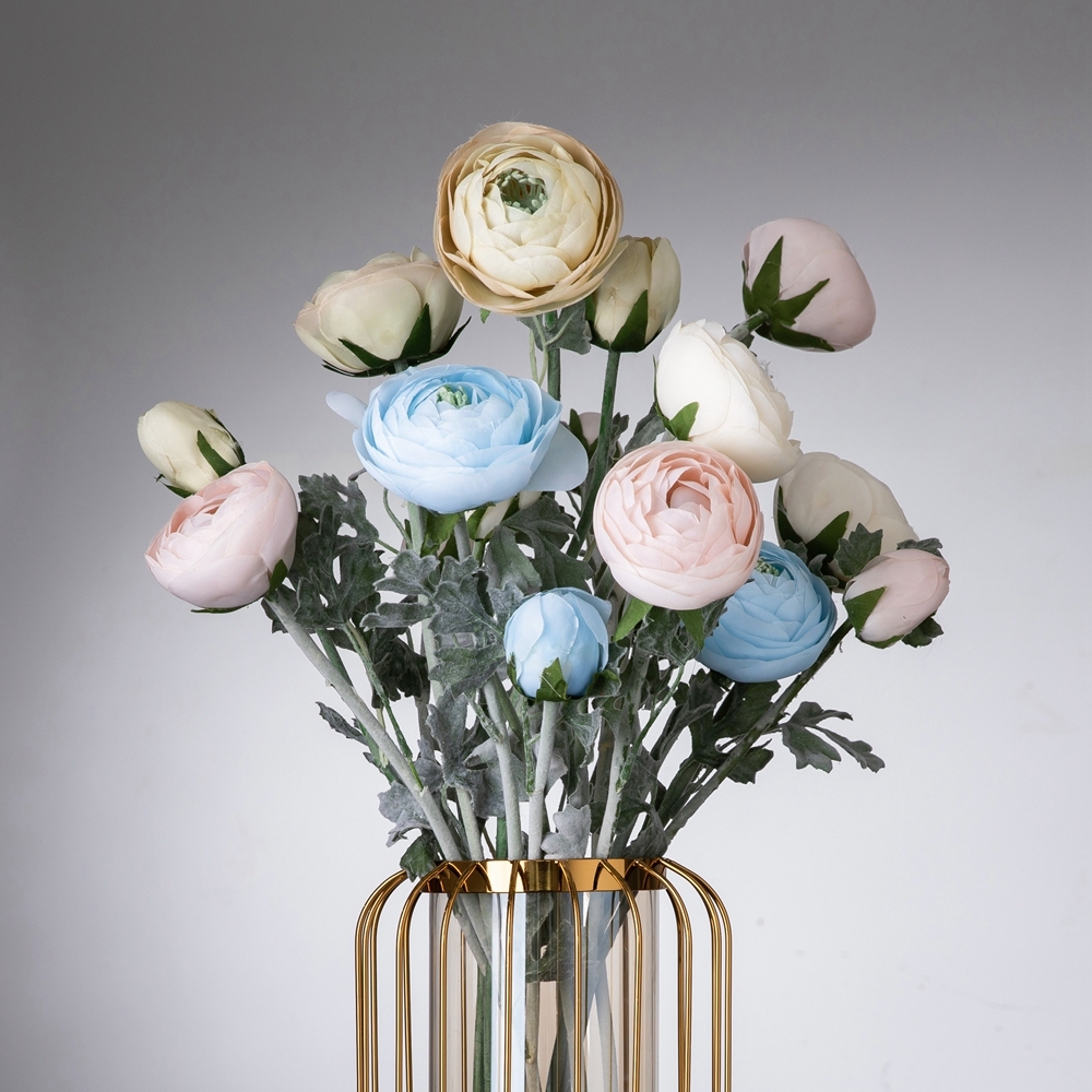 New Flower Ranunculus weeding Silk Artificial for table decoration GF15636