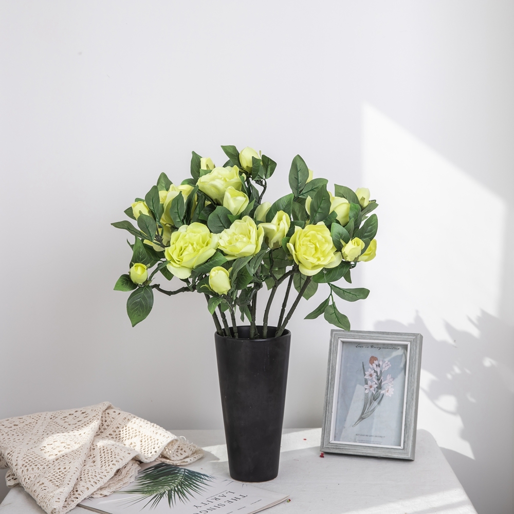 GF15265A Wholesale Artificial Flower Artificial Silk Cream Cape Jasmine For Christmas Picks