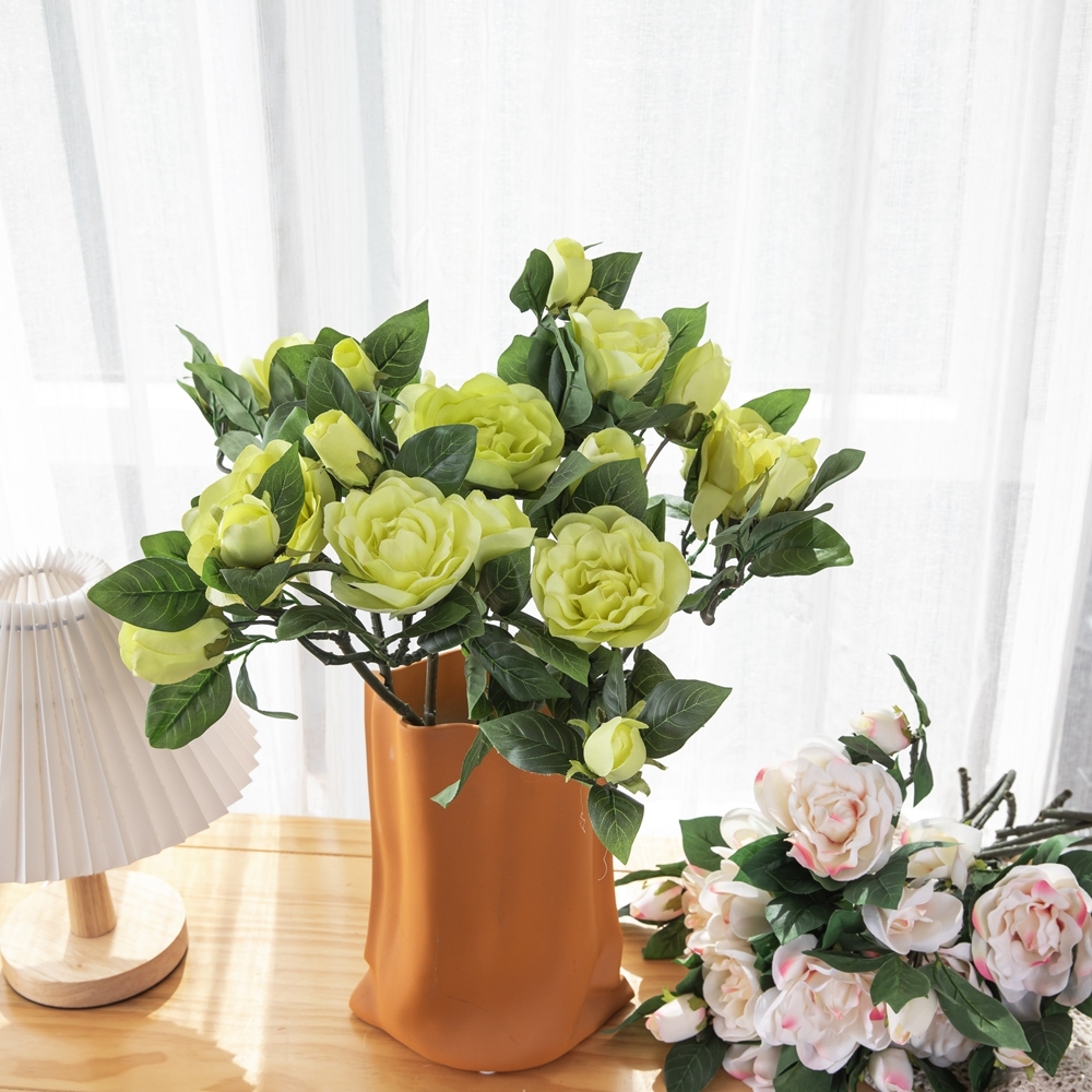 GF15265A Wholesale Artificial Flower Artificial Silk Cream Cape Jasmine For Christmas Picks