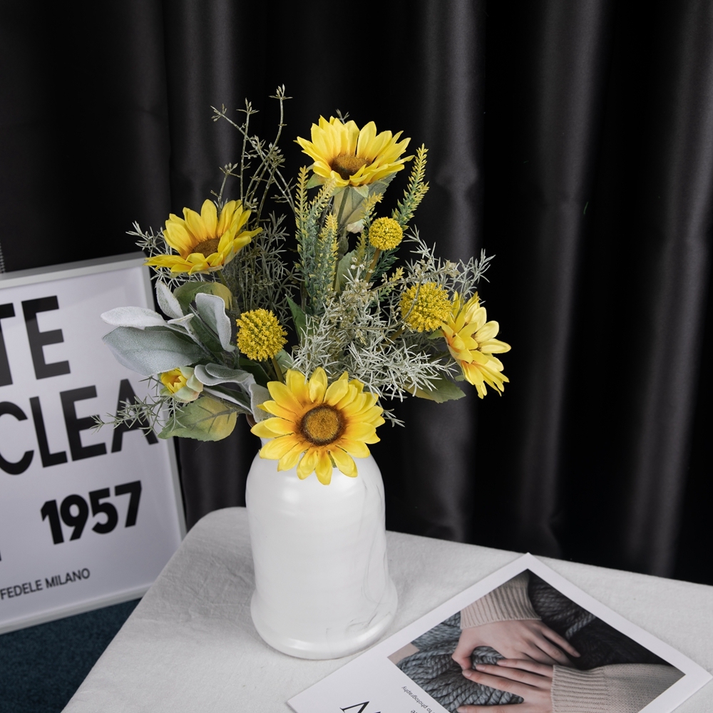 CF01123 Artificial Sunflower Thorn Ball Bouquet New Design Garden Wedding Decoration