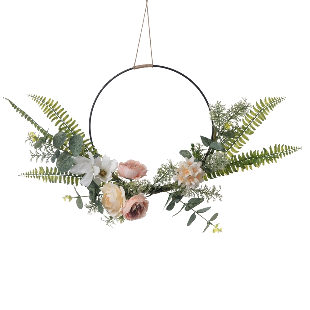 CF01148 Artificial Rose Lotus Hydrangea Cosmos Wreath Wall Hanging New Design Festive Decorations