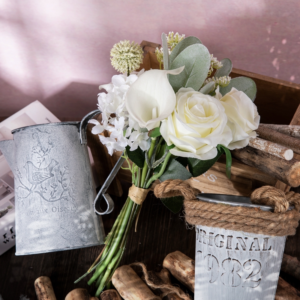 CF01200 Artificial Rose Calla Lily Hydrangea Thorn Ball Bouquet New Design Valentine's Day gift