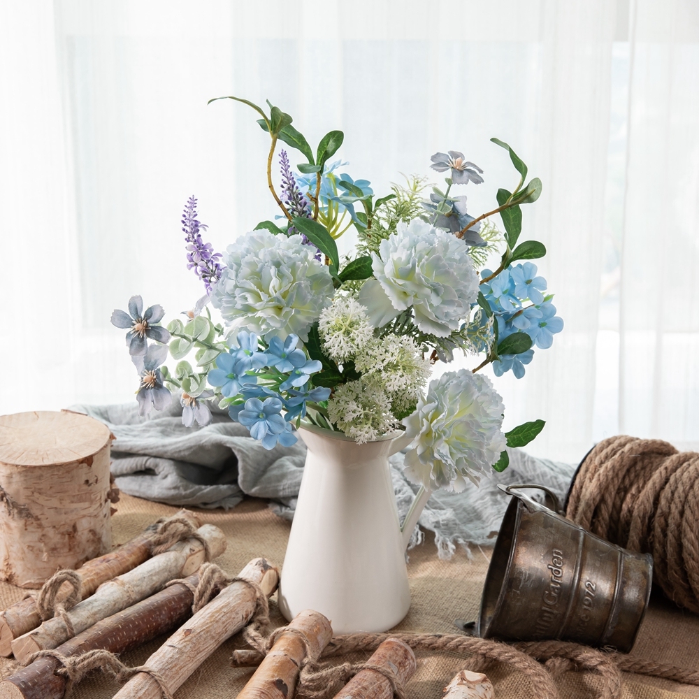 CF01286 Artificial Silk Carnation snowball cherry orchid bouquet for Home Office Table Wedding Flower Bouquet