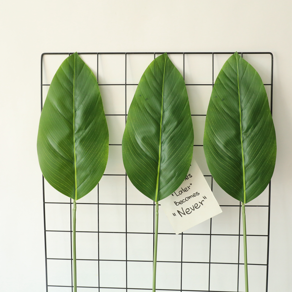 DY1-3655 China Factory Artificial Flower Plant Single branch plastic stem green Canna leaf For Decorative Flowers and Plants