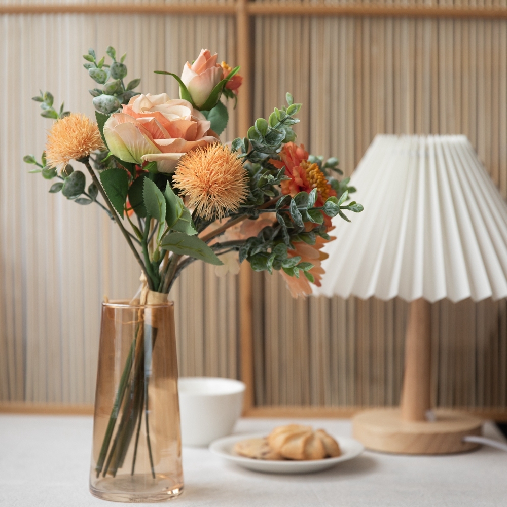 CF01101 Artificial Rose Dandelion Gerbera Hydrangea Bouquet New Design Decorative Flowers and Plants