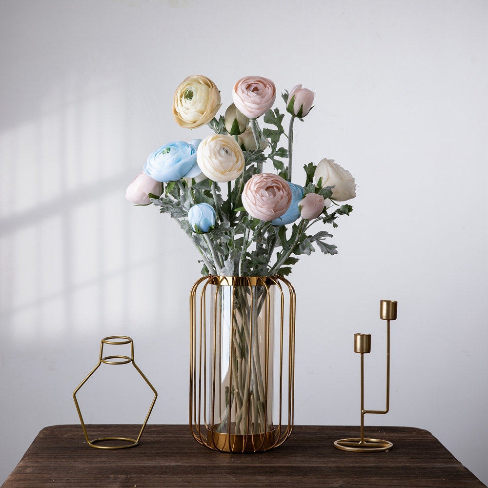 New Flower Ranunculus weeding Silk Artificial for table decoration GF15636