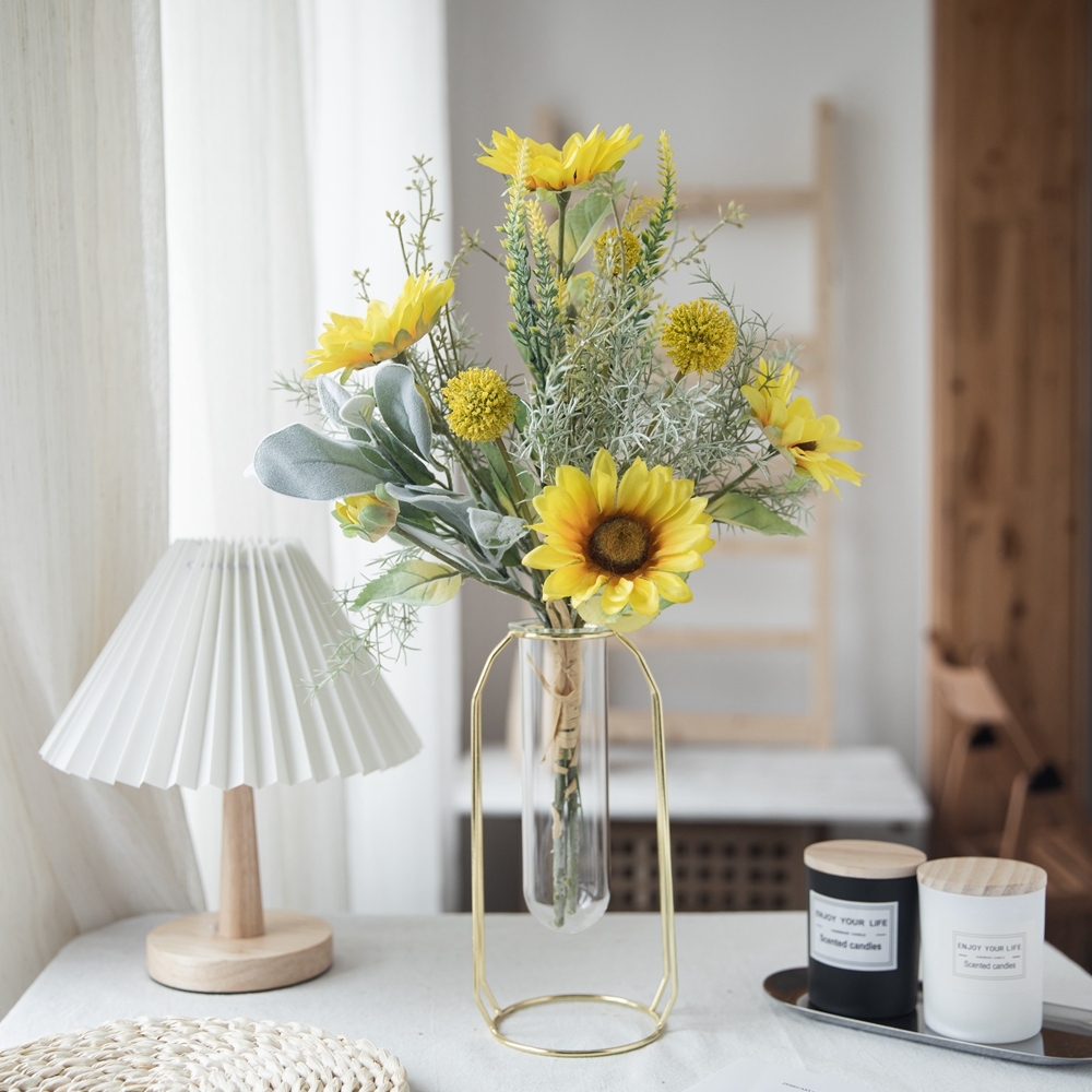 CF01123 Artificial Sunflower Thorn Ball Bouquet New Design Garden Wedding Decoration