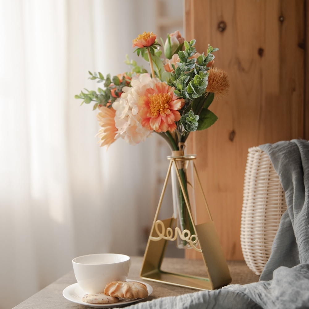 CF01101 Artificial Rose Dandelion Gerbera Hydrangea Bouquet New Design Decorative Flowers and Plants