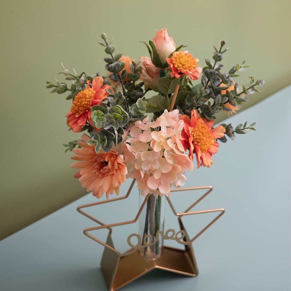 CF01101 Artificial Rose Dandelion Gerbera Hydrangea Bouquet New Design Decorative Flowers and Plants