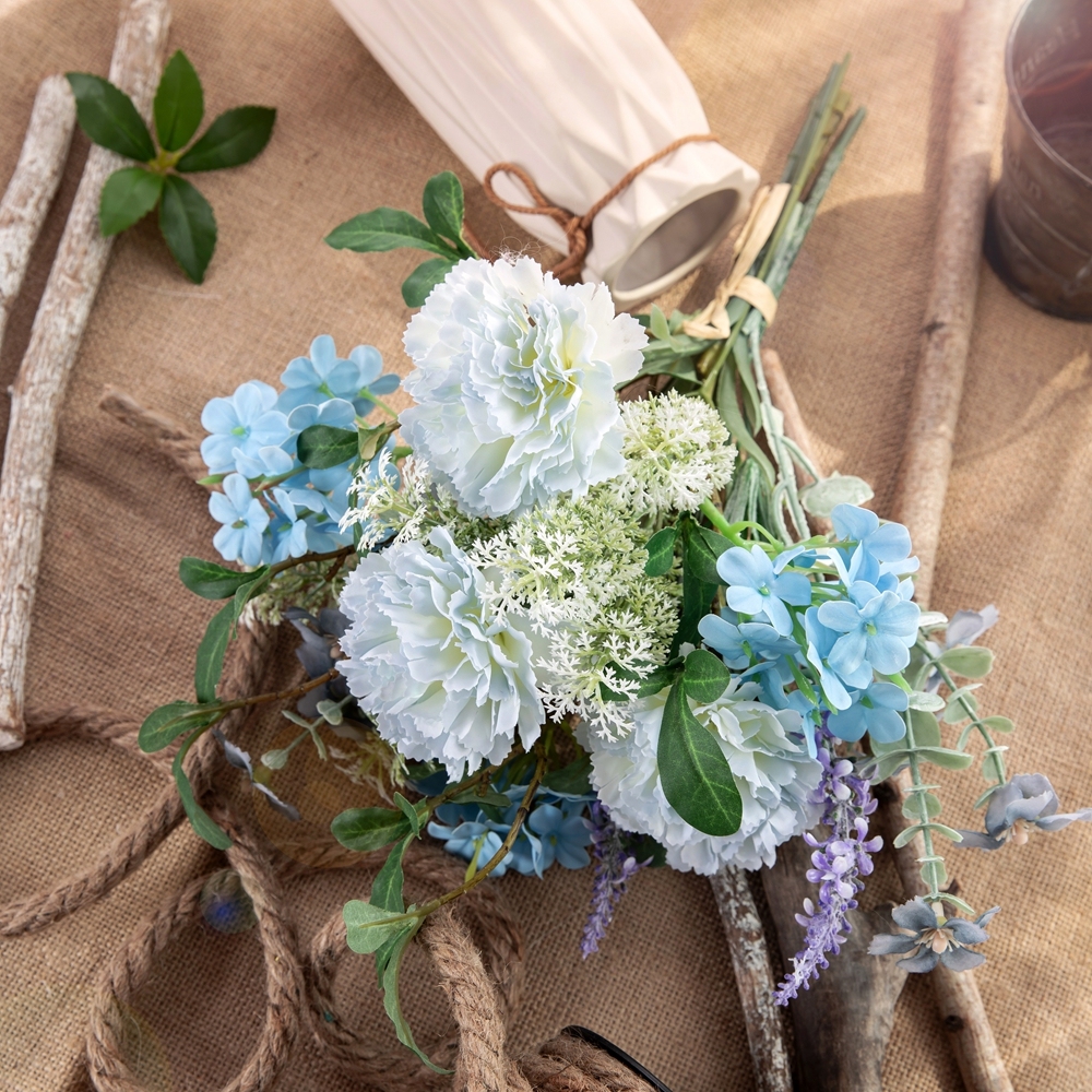CF01286 Artificial Silk Carnation snowball cherry orchid bouquet for Home Office Table Wedding Flower Bouquet