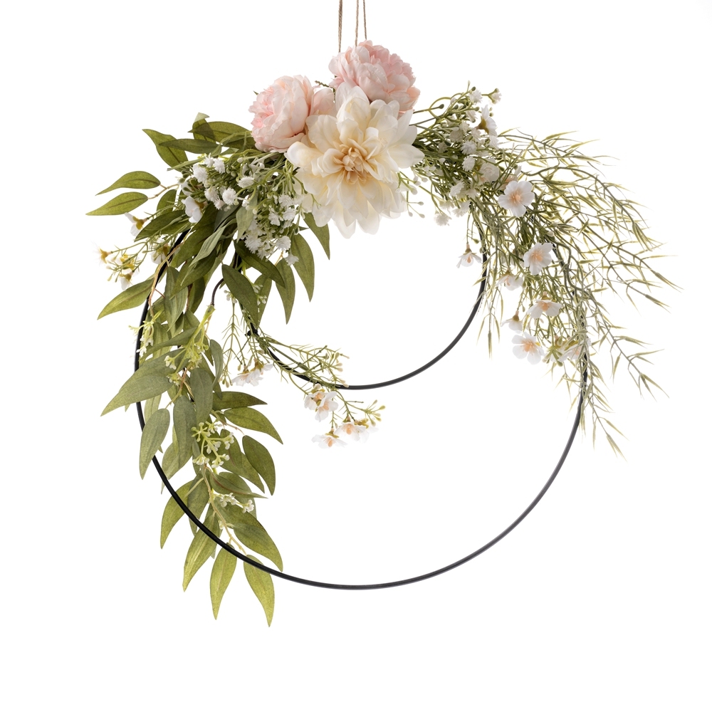 CF01065 Artificial Dahlia Rose Double Wreath New Design Flower Wall Backdrop Party Decoration